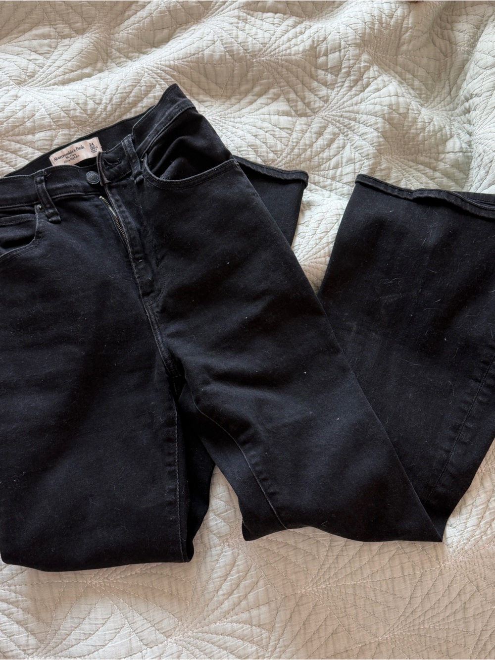 Abercrombie & Fitch the Flare Black High-Rise Straight Jeans 00s